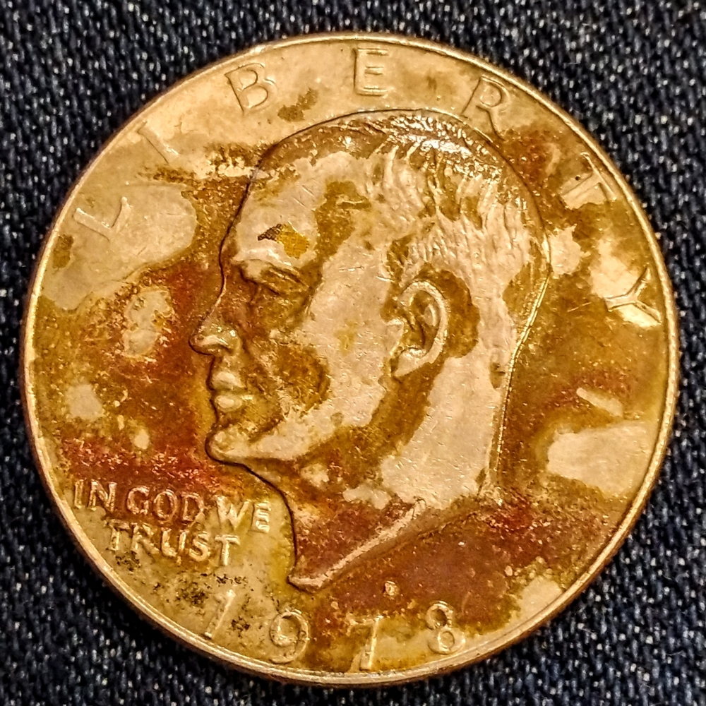 💥1978 Eisenhower D Dollar Coin,👌 DDO,🔥 DDR,🔥 D/D,🔥 With Bad Planchet Error❤
